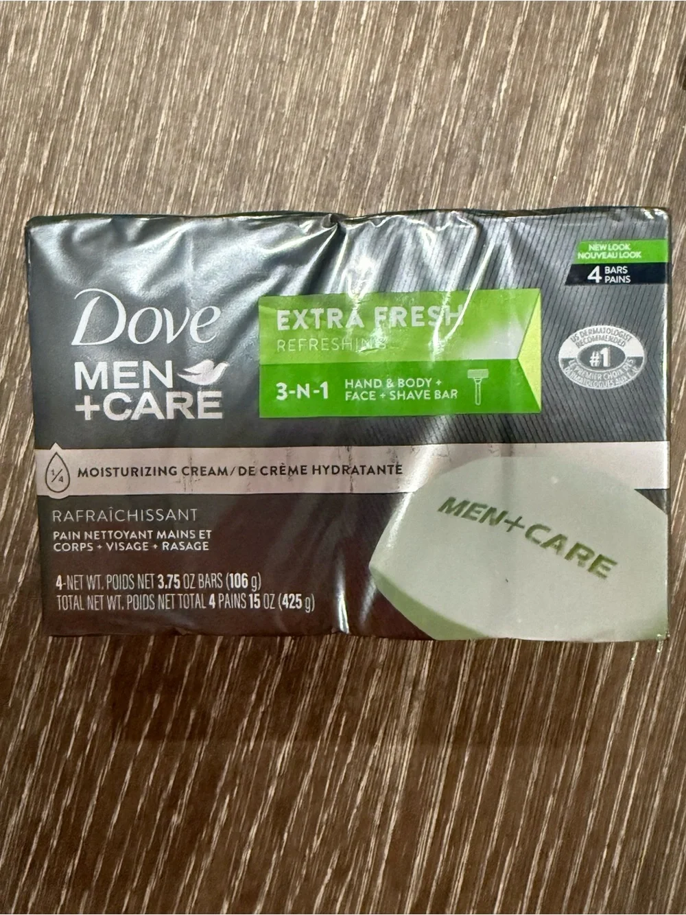 NWT Dove Men+Care Extra Fresh 3-in-1 Bar Soap 4 bars